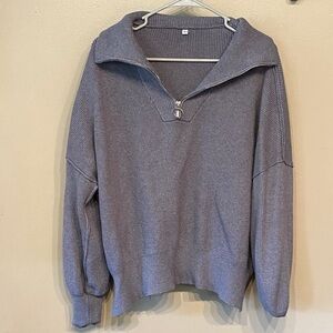 Amazon Ribbed Gray Turtleneck Sweater